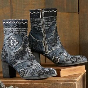 Marco Delli Indigo Blue Jean Boots NWT